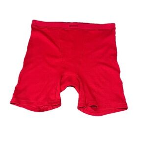 SKIMS Ribbed Knit Cotton Boxers In Ruby Women’s Large